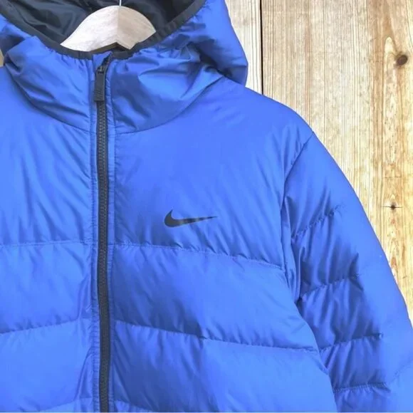 Nike Alliance 550 LTPR Blue Puffer Jacket Hood Blue Sz Medium